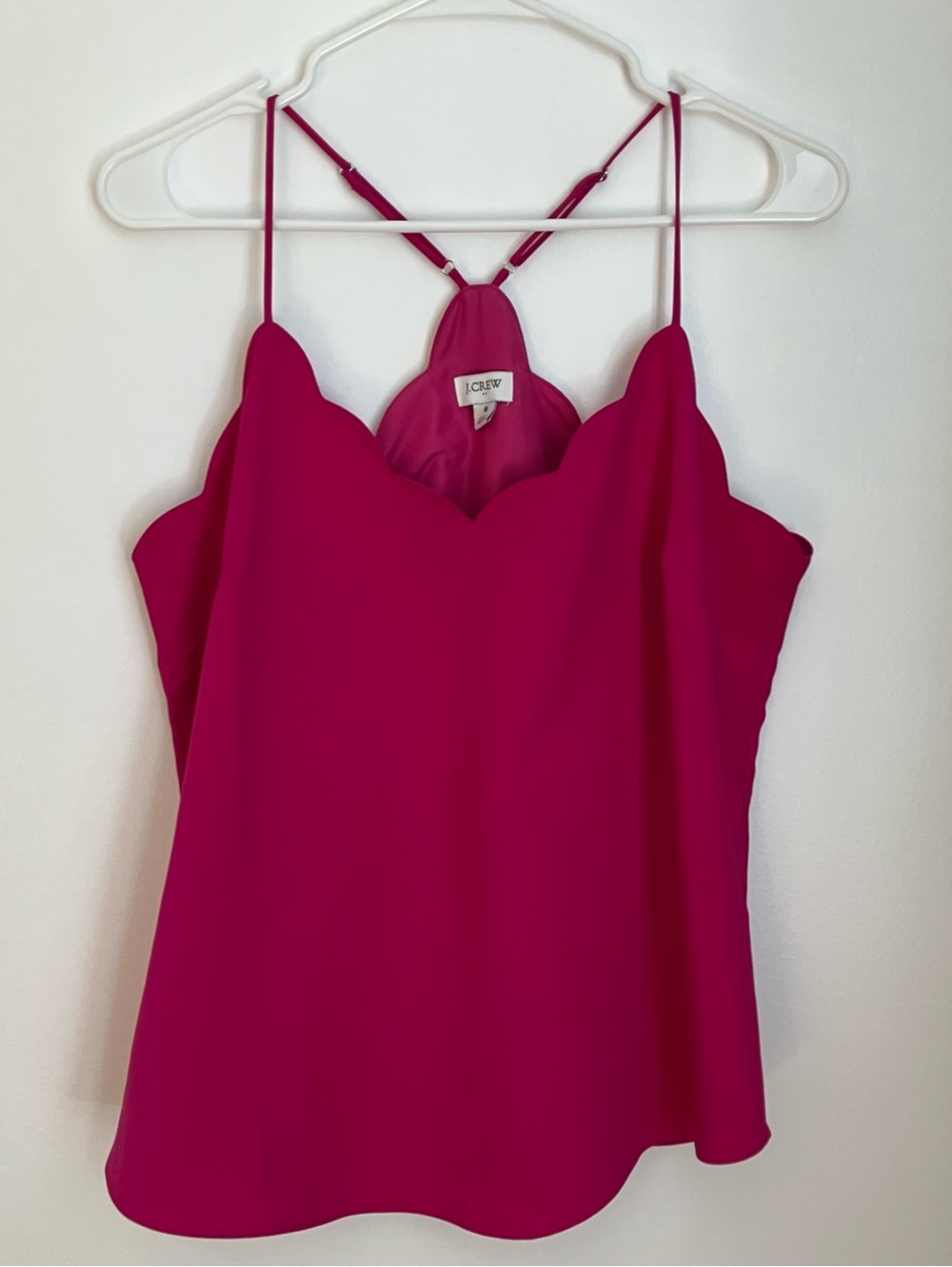 J. Crew Scalloped Cami, Fuchsia Pink